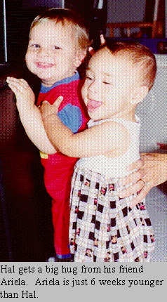 Hal gets a big hug from his friend Ariela.
